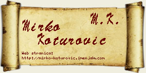 Mirko Koturović vizit kartica